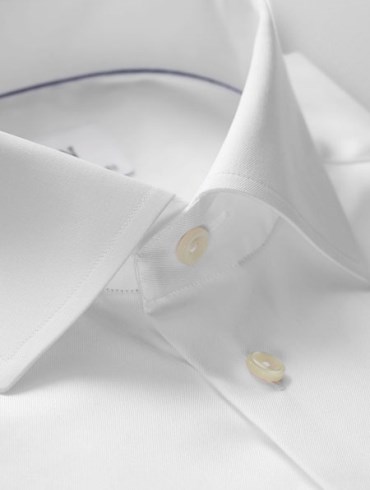 Eton white twill skjorte-Slim