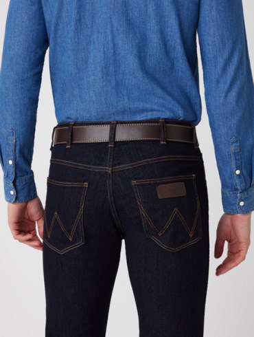 Wrangler Basic Stitched Belt Brown